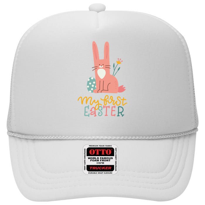 My First Easter Cute Bunny Holiday High Crown Mesh Back Trucker Hat