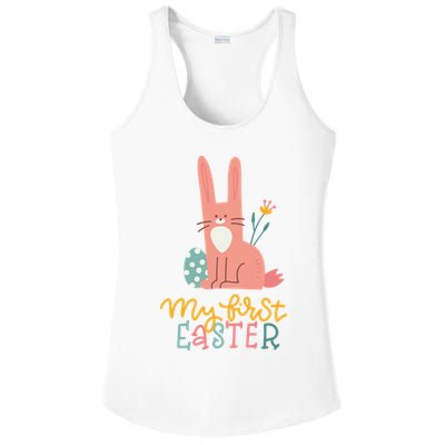 My First Easter Cute Bunny Holiday Ladies PosiCharge Competitor Racerback Tank