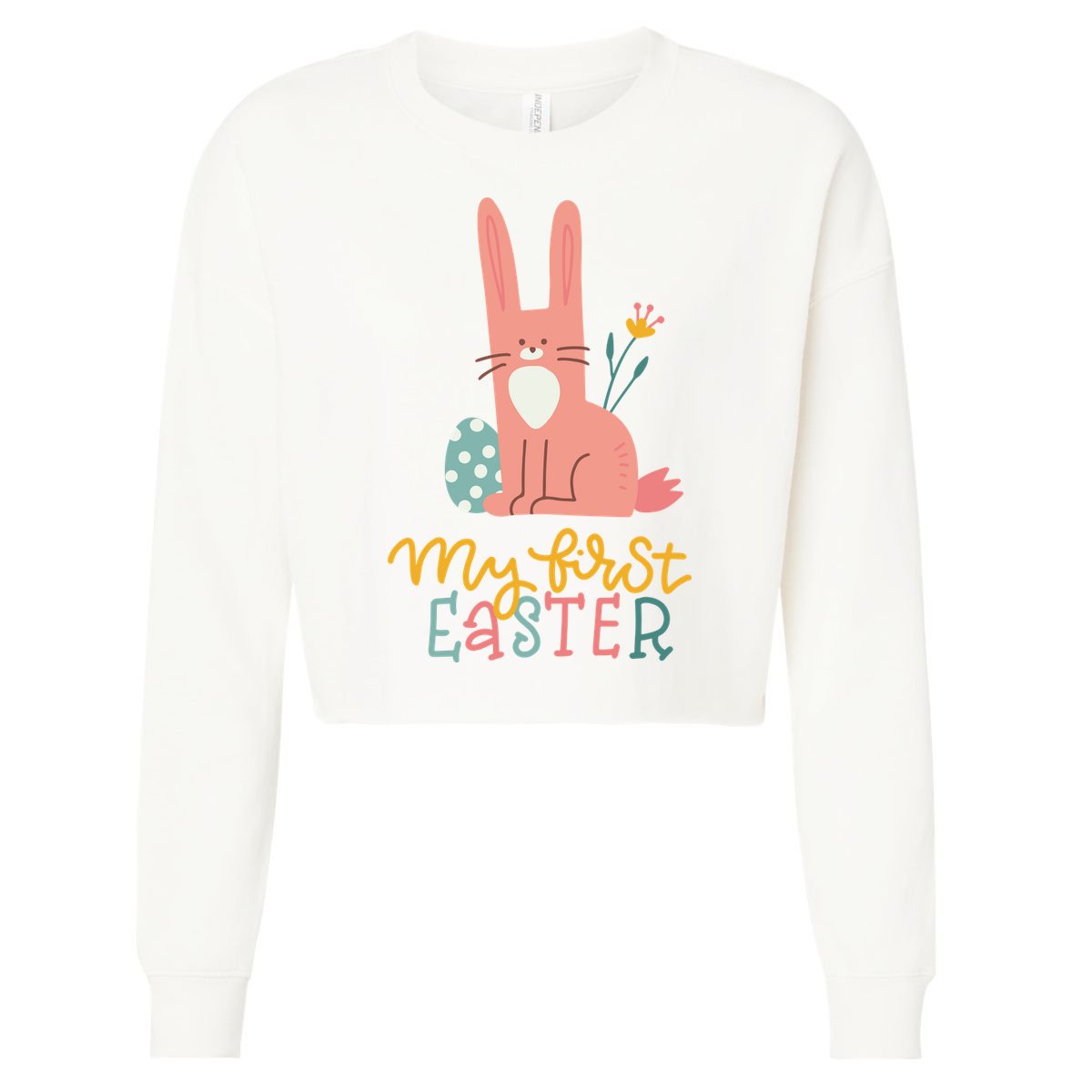 My First Easter Cute Bunny Holiday Cropped Pullover Crew