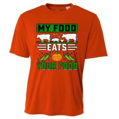 My Food Eats Your Food Anti Vegan Meat Lover Funny Saying Cute Gift Cooling Performance Crew T-Shirt