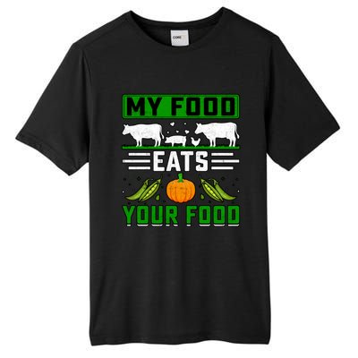 My Food Eats Your Food Anti Vegan Meat Lover Funny Saying Cute Gift Tall Fusion ChromaSoft Performance T-Shirt