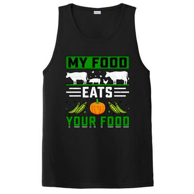 My Food Eats Your Food Anti Vegan Meat Lover Funny Saying Cute Gift PosiCharge Competitor Tank