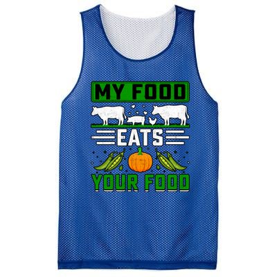 My Food Eats Your Food Anti Vegan Meat Lover Funny Saying Cute Gift Mesh Reversible Basketball Jersey Tank