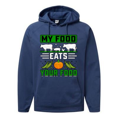 My Food Eats Your Food Anti Vegan Meat Lover Funny Saying Cute Gift Performance Fleece Hoodie