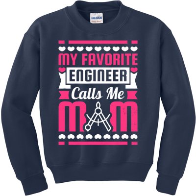 My Favorite Engineer Calls Me Mom Kids Sweatshirt