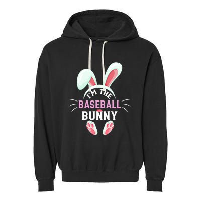 Matching Family Easter Party Graphic I'm The Baseball Bunny Cute Gift Garment-Dyed Fleece Hoodie