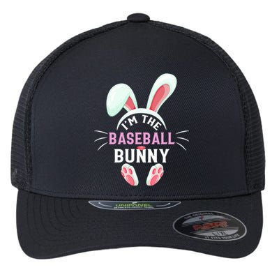 Matching Family Easter Party Graphic I'm The Baseball Bunny Cute Gift Flexfit Unipanel Trucker Cap