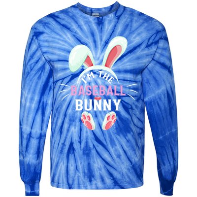 Matching Family Easter Party Graphic I'm The Baseball Bunny Cute Gift Tie-Dye Long Sleeve Shirt