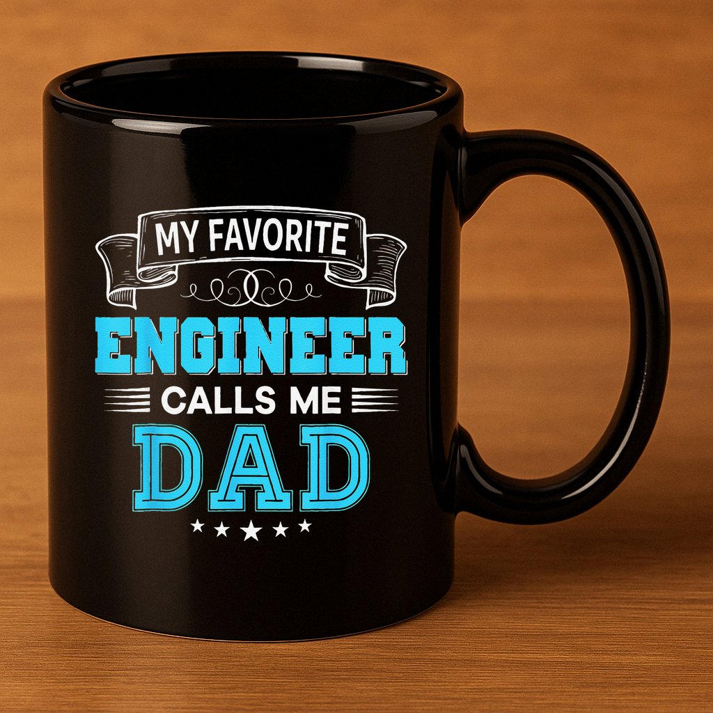 My Favorite Engineer Calls Me Dad Dad Mom Mother Father Day 11oz C Handle Ceramic Mug