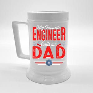 My Favorite Engineer Calls Me Dad Engineering Papa Cute Gift Beer Stein