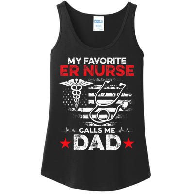 My Favorite ER Nurse Calls Me Dad Ladies Essential Tank