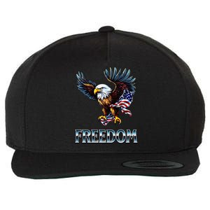 Majestic Flying Eagle Holding Our U.S.A. Flag Of Freedom Wool Snapback Cap