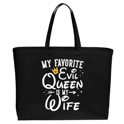 My Favorite Evil Queen Is My Wife Halloween Gifts Husband Cotton Canvas Jumbo Tote