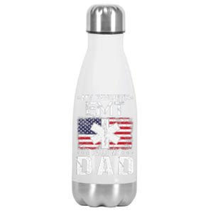 My Favorite EMT Calls Me Dad Proud Dad Fathers Day Stainless Steel Insulated Water Bottle