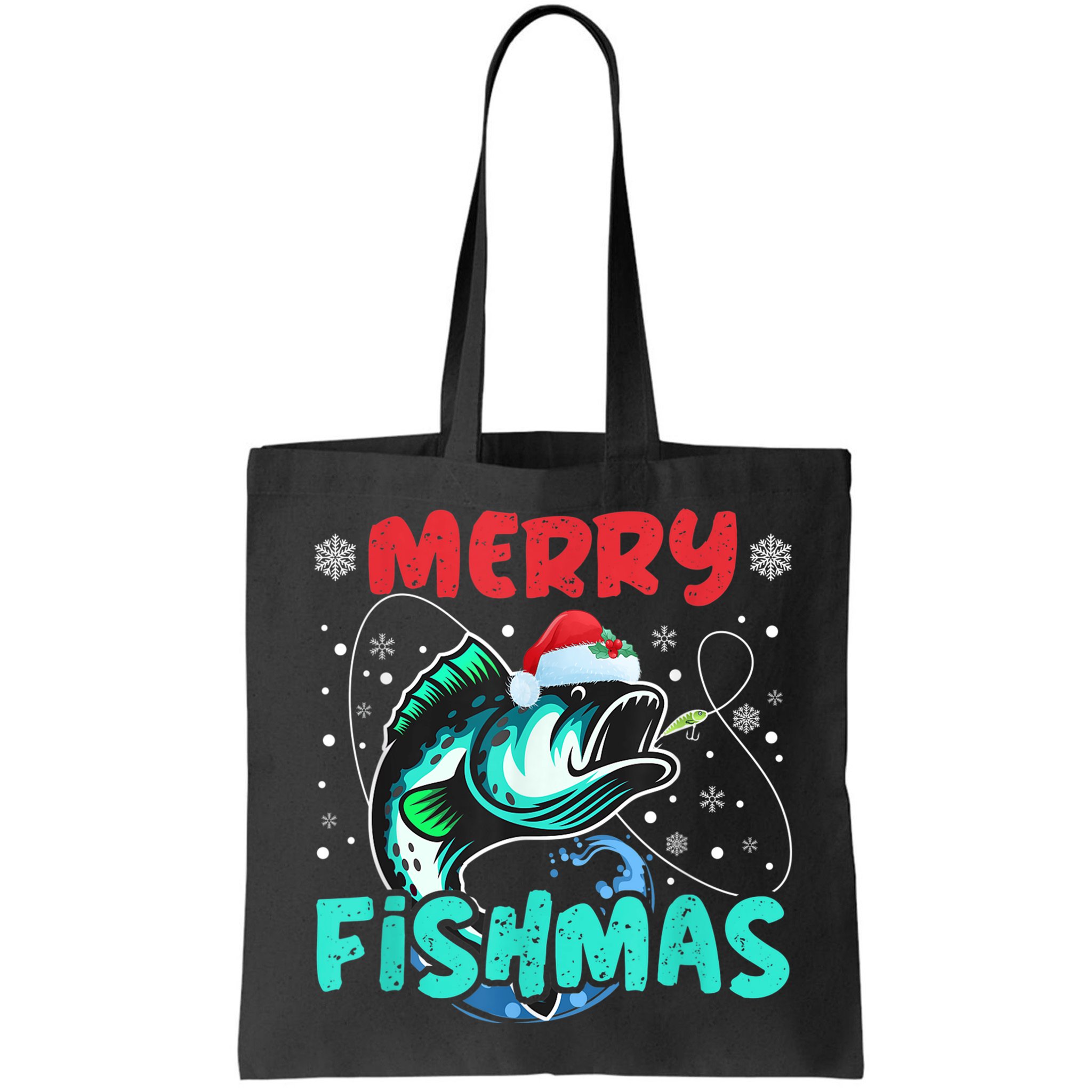 Merry Fishmas Funny Christmas Fishing Fish Gift Xmas Bag