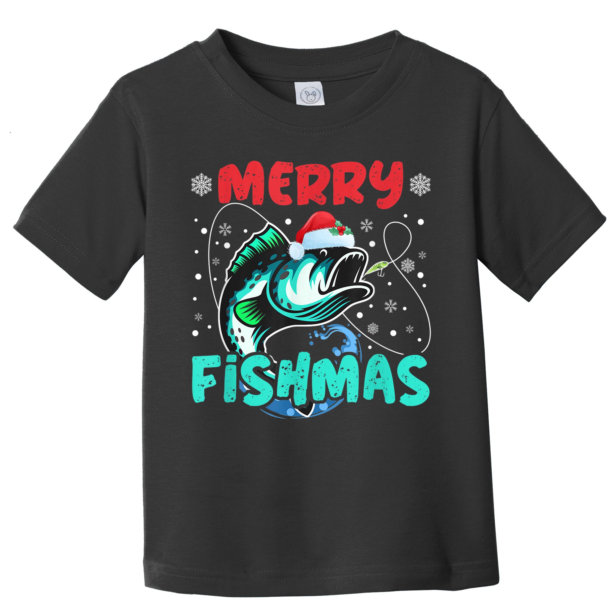 Merry Fishmas Funny Christmas Fishing Fish Gift Xmas Toddler T-Shirt