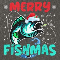 Merry Fishmas Funny Christmas Fishing Fish Gift Xmas Cotton Canvas Backpack