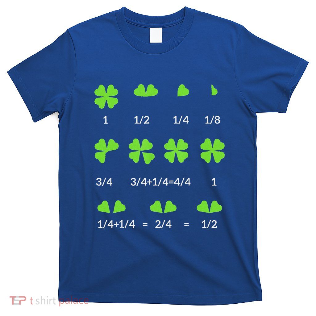 Math Fraction Four Leaf Clover Teacher T-Shirt