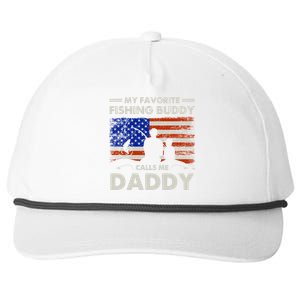 My Favorite Fishing Buddy Calls Me Daddy Fishing Dad Gift Snapback Five-Panel Rope Hat