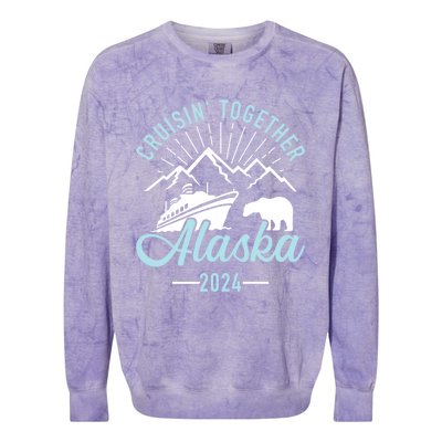 Matching Family Friends And Group Alaska Cruise 2024 Gift Colorblast Crewneck Sweatshirt