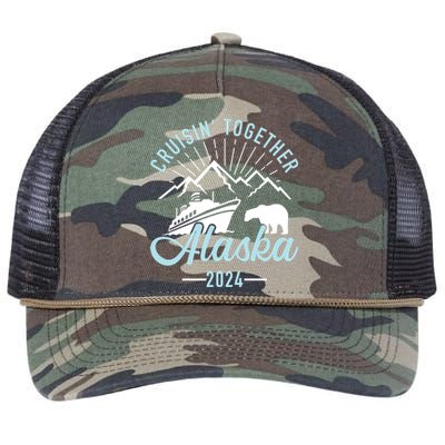 Matching Family Friends And Group Alaska Cruise 2024 Gift Retro Rope Trucker Hat Cap