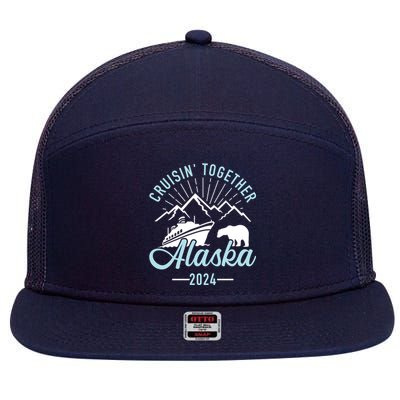 Matching Family Friends And Group Alaska Cruise 2024 Gift 7 Panel Mesh Trucker Snapback Hat