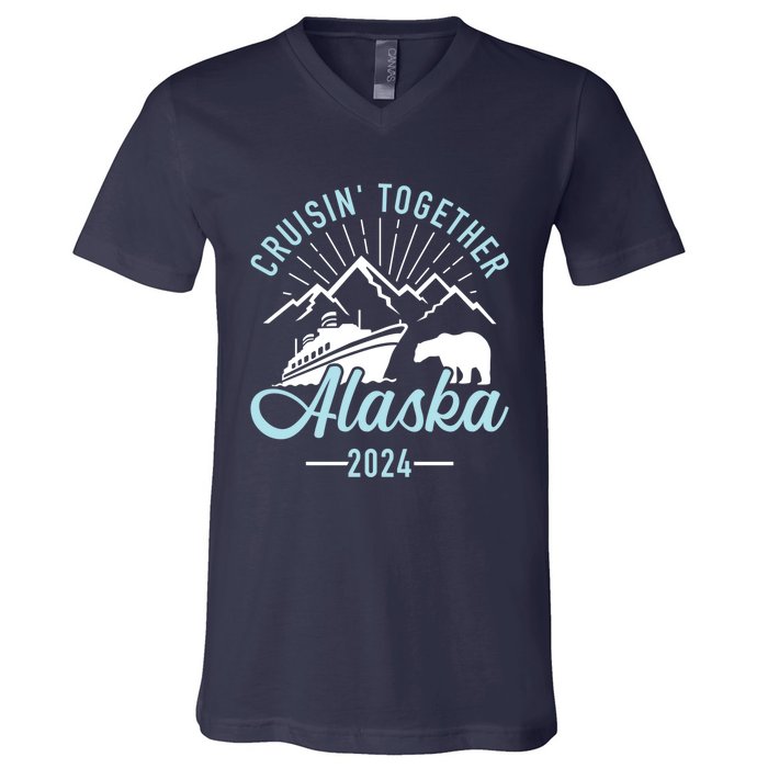 Matching Family Friends And Group Alaska Cruise 2024 Gift V-Neck T-Shirt