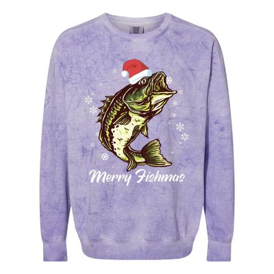 Merry Fishmas Funny Xmas Holidays Christmas Cute Gift Colorblast Crewneck Sweatshirt