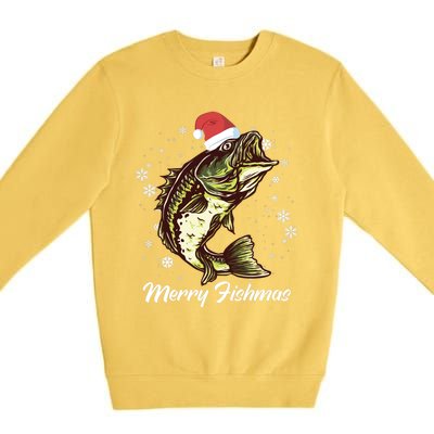 Merry Fishmas Funny Xmas Holidays Christmas Cute Gift Premium Crewneck Sweatshirt