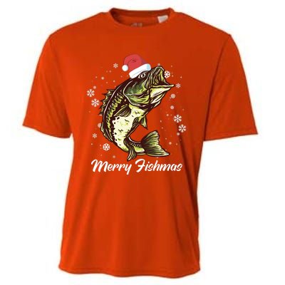 Merry Fishmas Funny Xmas Holidays Christmas Cute Gift Cooling Performance Crew T-Shirt