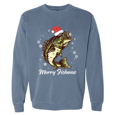 Merry Fishmas Funny Xmas Holidays Christmas Cute Gift Garment-Dyed Sweatshirt