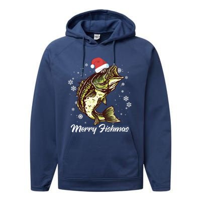 Merry Fishmas Funny Xmas Holidays Christmas Cute Gift Performance Fleece Hoodie