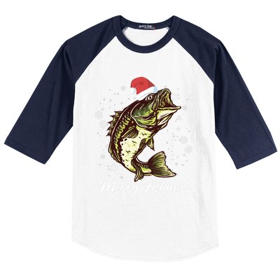 Merry Fishmas Funny Xmas Holidays Christmas Cute Gift Baseball Sleeve Shirt