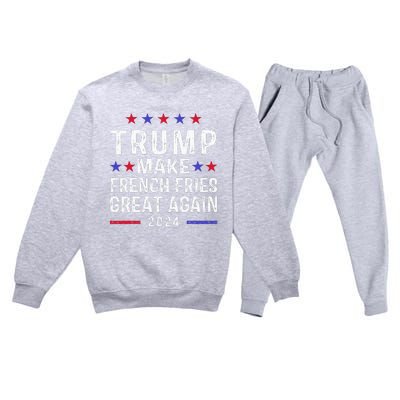 Make French Fries Great Again Trump 2024 Premium Crewneck Sweatsuit Set