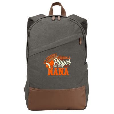 My Favorite Football Player Calls Me Nana American Football Cotton Canvas Backpack