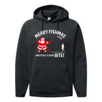 Merry Fishmas Fish Fishing Fisherman Christmas Xmas Performance Fleece Hoodie