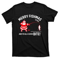 Merry Fishmas Fish Fishing Fisherman Christmas Xmas T-Shirt