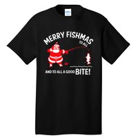 Merry Fishmas Fish Fishing Fisherman Christmas Xmas Tall T-Shirt