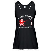 Merry Fishmas Fish Fishing Fisherman Christmas Xmas Ladies Essential Flowy Tank