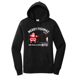 Merry Fishmas Fish Fishing Fisherman Christmas Xmas Women's Pullover Hoodie