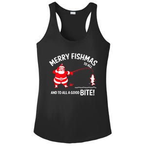 Merry Fishmas Fish Fishing Fisherman Christmas Xmas Ladies PosiCharge Competitor Racerback Tank