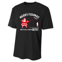 Merry Fishmas Fish Fishing Fisherman Christmas Xmas Performance Sprint T-Shirt