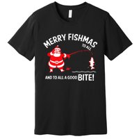 Merry Fishmas Fish Fishing Fisherman Christmas Xmas Premium T-Shirt