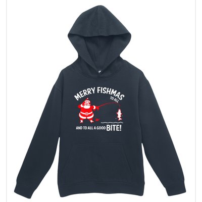 Merry Fishmas Fish Fishing Fisherman Christmas Xmas Urban Pullover Hoodie