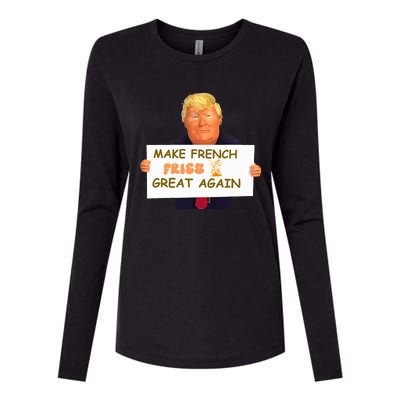 Make French Fries Great Again 2024trump Vance Womens Cotton Relaxed Long Sleeve T-Shirt