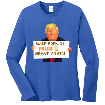 Make French Fries Great Again 2024trump Vance Ladies Long Sleeve Shirt