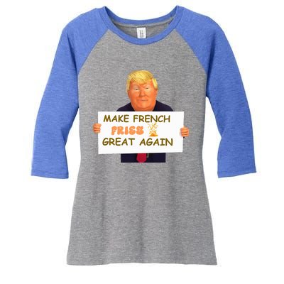 Make French Fries Great Again 2024trump Vance Women's Tri-Blend 3/4-Sleeve Raglan Shirt