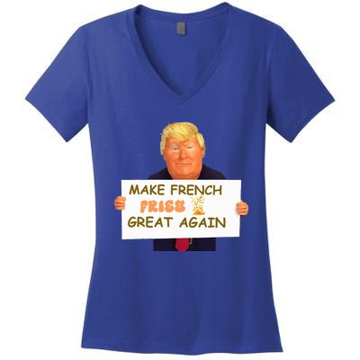 Make French Fries Great Again 2024trump Vance Women's V-Neck T-Shirt