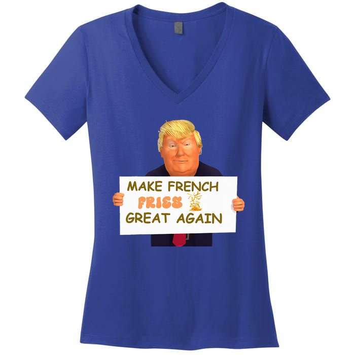 Make French Fries Great Again 2024trump Vance Women's V-Neck T-Shirt