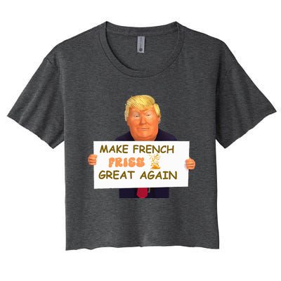 Make French Fries Great Again 2024trump Vance Women's Crop Top Tee